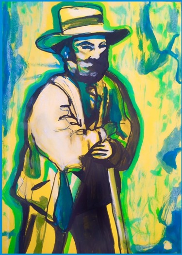 Drawing titled "Portrait of Paul Ce…" by Helia Tayebi, Original Artwork, Ink