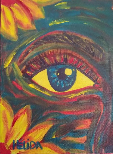 Painting titled "O olho" by Hélida Priscila, Original Artwork, Acrylic