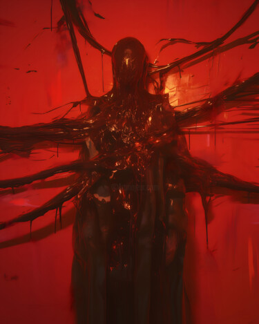 Digitale Kunst mit dem Titel "The Watcher" von Hell Imagery, Original-Kunstwerk, KI-generiertes Bild