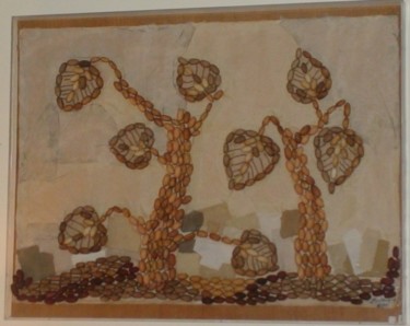 Painting titled "ΦΥΣΗ" by Elene Kesisoglou, Original Artwork, Collages Mounted on Plexiglass