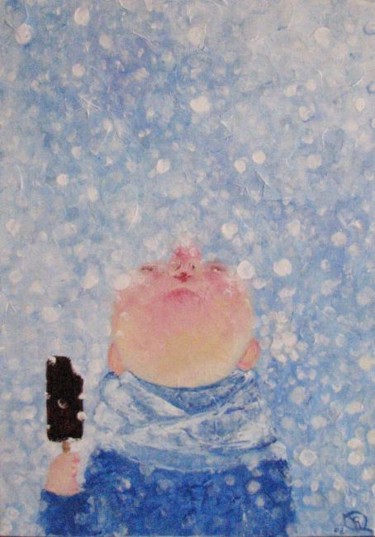 Картина под названием "Снегопад" - Елена Романенко, Подлинное произведение искусства