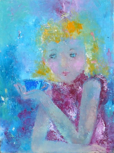 Картина под названием "Чашечка бирюзового…" - Елена Романенко, Подлинное произведение искусства