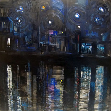 Painting titled "Reflet de Nuit 2" by Stéphane Helliot, Original Artwork