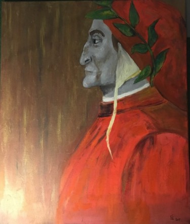 Malerei mit dem Titel "Dante" von Frédérique Cretin (Fé), Original-Kunstwerk, Öl