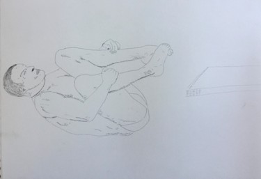 Dibujo titulada "Plongeur" por Frédérique Cretin (Fé), Obra de arte original, Pluma de gel