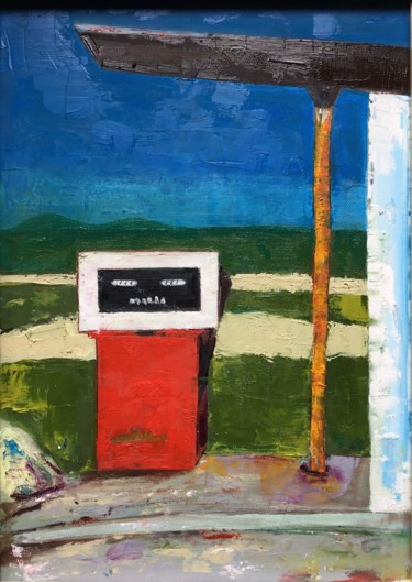 Painting titled "Baril en baisse" by Frédérique Cretin (Fé), Original Artwork, Oil