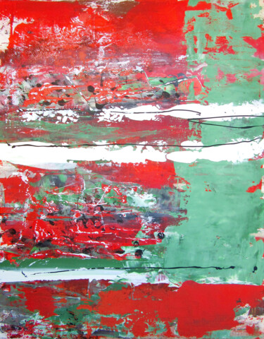 Painting titled "Red Velvet" by Helmut Pfeiffer, Original Artwork, Acrylic Mounted on Wood Stretcher frame