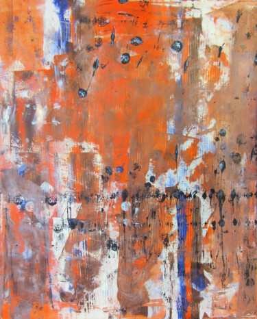 Pintura titulada "Résonance Orange" por Helmut Pfeiffer, Obra de arte original, Acrílico Montado en Bastidor de camilla de m…