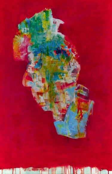 Schilderij getiteld "Head" door Helmuth Klotz, Origineel Kunstwerk, Acryl