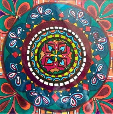 Pintura intitulada "Mandala" por Heloana Terpan, Obras de arte originais, Acrílico