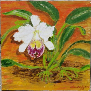 Painting titled "orquidea7-2007-ast-…" by Heloisa Meira Roessing, Original Artwork