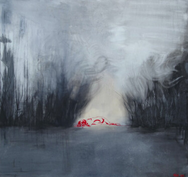 Peinture intitulée "La belle rouge" par Héloïse Bonin, Œuvre d'art originale, Acrylique Monté sur Panneau de bois