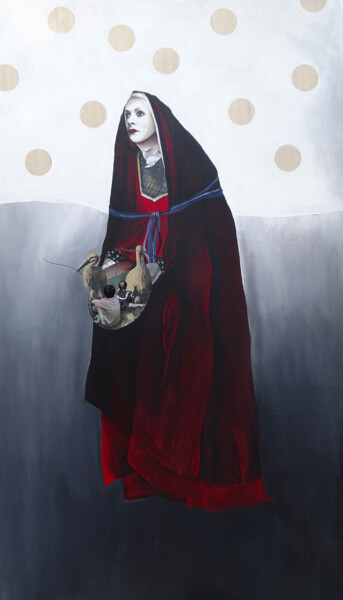 Painting titled "Renaissance N°3" by Héloïse Bonin, Original Artwork, Acrylic Mounted on Wood Panel