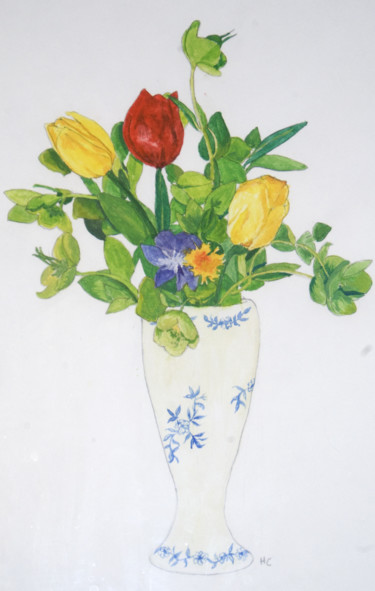 Peinture intitulée "les roses de noël" par Héloïse Chouard, Œuvre d'art originale, Aquarelle