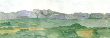 Peinture intitulée "montagne les Alpes" par Héloïse Chouard, Œuvre d'art originale, Aquarelle