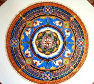 Painting titled "Ananda Mandala" by Heloise Leker, Original Artwork, Other