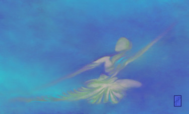 Digitale Kunst mit dem Titel "Turquoise Turquesa" von Hélène Patris, Original-Kunstwerk, Digitale Malerei