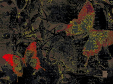 Arte digitale intitolato "papillons 3  Butter…" da Hélène Patris, Opera d'arte originale, Pittura digitale