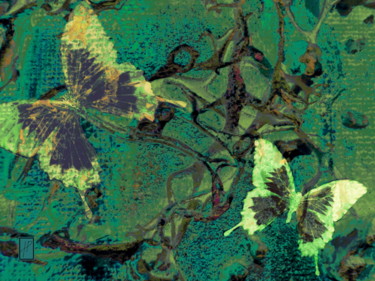 Digitale Kunst mit dem Titel "Papillons 8  Butter…" von Hélène Patris, Original-Kunstwerk, Digitale Malerei
