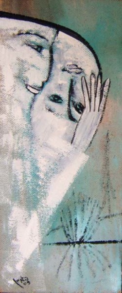 Картина под названием "Перевернутая душа-A…" - Moshe Hemain, Подлинное произведение искусства, Другой