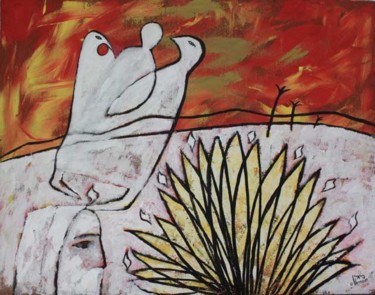 Картина под названием "Сопровождающие душу…" - Moshe Hemain, Подлинное произведение искусства, Другой