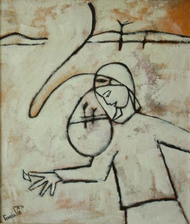Картина под названием "Появление другого п…" - Moshe Hemain, Подлинное произведение искусства, Другой