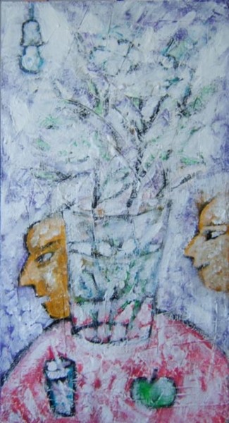 Картина под названием "Движение вокруг цве…" - Moshe Hemain, Подлинное произведение искусства, Другой