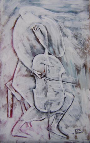 Картина под названием "Белый ноктюрн- Whit…" - Moshe Hemain, Подлинное произведение искусства, Другой