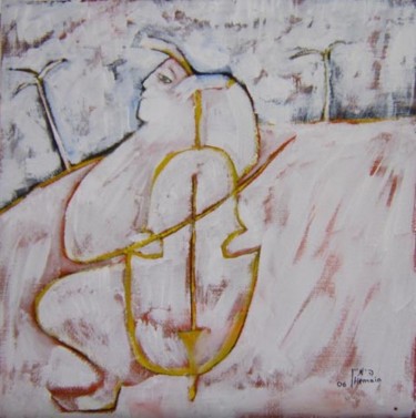 Картина под названием "Человек, две пальмы…" - Moshe Hemain, Подлинное произведение искусства, Другой
