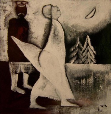 Картина под названием "Лунный свет-Moonlig…" - Moshe Hemain, Подлинное произведение искусства, Другой