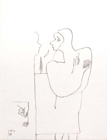 Рисунок под названием "Потому, что сейчас…" - Moshe Hemain, Подлинное произведение искусства