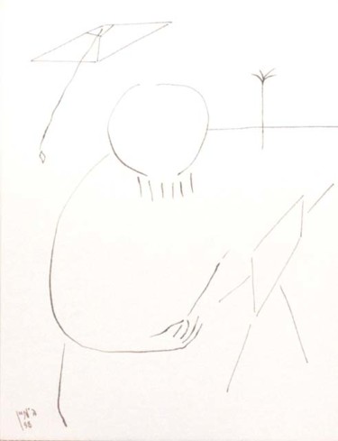 Рисунок под названием "Художник-An Artist" - Moshe Hemain, Подлинное произведение искусства