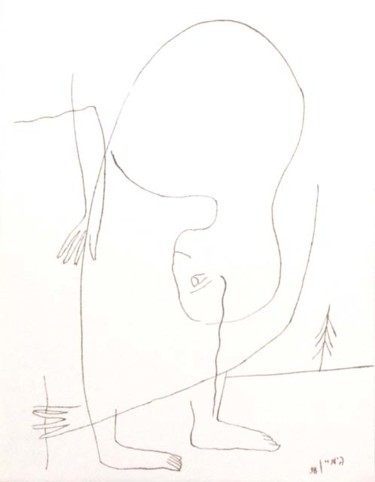 Рисунок под названием "Попытка постижения…" - Moshe Hemain, Подлинное произведение искусства