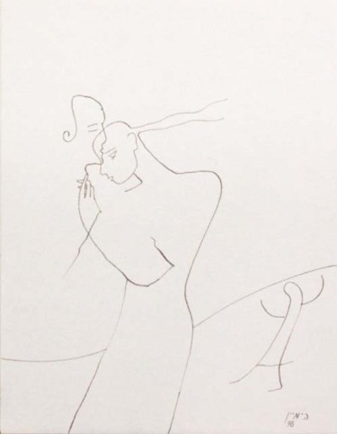 Рисунок под названием "Попытка проникновен…" - Moshe Hemain, Подлинное произведение искусства