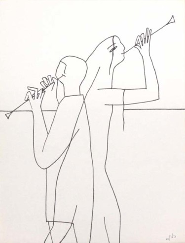 Рисунок под названием "Созвучие-Consonance" - Moshe Hemain, Подлинное произведение искусства