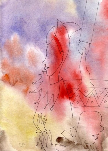 Картина под названием "Цирк-A Circus" - Moshe Hemain, Подлинное произведение искусства, Масло