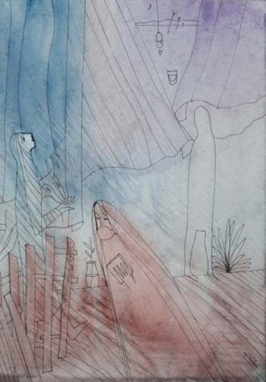 Картина под названием "Занавес открывается…" - Moshe Hemain, Подлинное произведение искусства, Другой