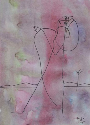 Картина под названием "Восторженная турист…" - Moshe Hemain, Подлинное произведение искусства, Масло