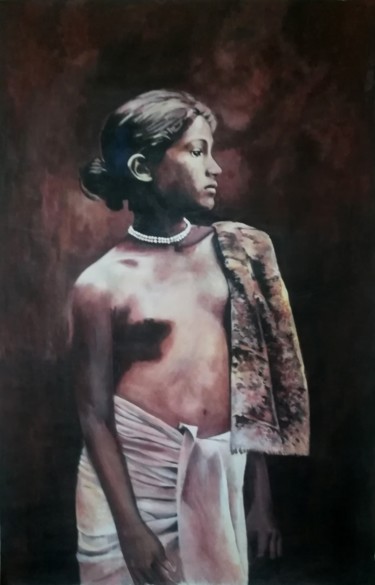 Painting titled "Innocent Dreams" by Hemantha Warakapitiya, Original Artwork, Acrylic Mounted on Wood Stretcher frame