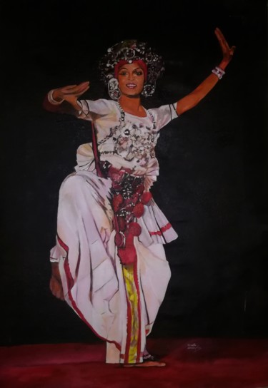 Ζωγραφική με τίτλο "Cultural Exuberance" από Hemantha Warakapitiya, Αυθεντικά έργα τέχνης, Ακρυλικό Τοποθετήθηκε στο Ξύλινο…