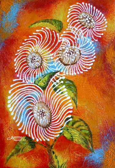 Pintura titulada "The Wild Flowers" por Hemu Aggarwal (hyaggarwal), Obra de arte original, Acrílico