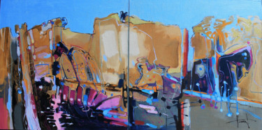 Painting titled "IT mind (Diptych, 2…" by Henadzy Havartsou, Original Artwork, Oil Mounted on Wood Stretcher frame