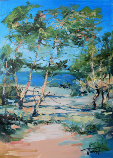 Peinture intitulée "Baltic pines (reque…" par Henadzy Havartsou, Œuvre d'art originale, Huile Monté sur Châssis en bois