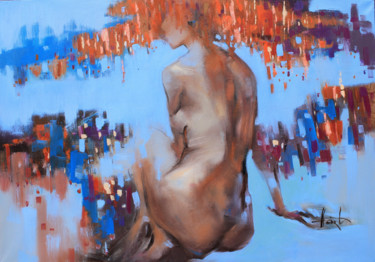 Картина под названием "Redhead" - Henadzy Havartsou, Подлинное произведение искусства, Масло Установлен на Деревянная рама д…