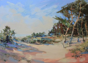 Картина под названием "Baltic coast" - Henadzy Havartsou, Подлинное произведение искусства, Масло Установлен на Деревянная р…