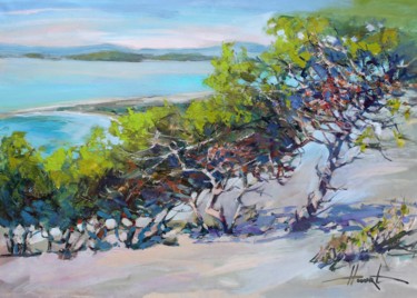 Картина под названием "Mediterranean. Bay…" - Henadzy Havartsou, Подлинное произведение искусства, Масло Установлен на Дерев…