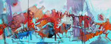 Eleven fishes (triptych, 2 parts 60 * 40 cm, 1 part 60 * 70) Картина под названием "Eleven fishes (trip…" - Henadzy Havartsou, Подлинное произведение искусства, Масло Установлен на Подр…
