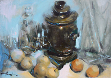 Peinture intitulée "Still life with a s…" par Henadzy Havartsou, Œuvre d'art originale, Huile Monté sur Châssis en bois