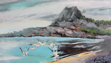 Pittura intitolato "Sri Lankan coast 2" da Henadzy Havartsou, Opera d'arte originale, Olio Montato su Telaio per barella in…