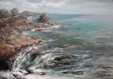 Картина под названием "Ocean" - Henadzy Havartsou, Подлинное произведение искусства, Масло Установлен на Деревянная рама для…